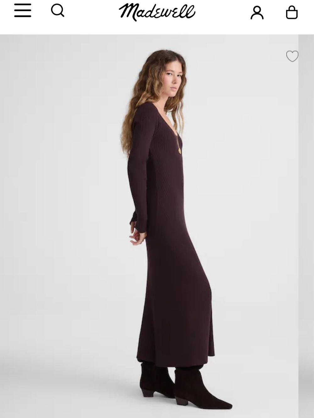 Madewell Ribbed Sweater Midi Dress